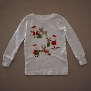 Carter's Santa White Long Sleeve Pajama Top 18 Months